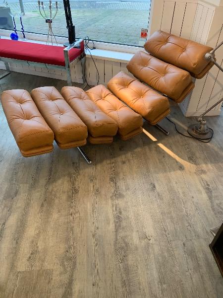 Lounge chair Ric Deforche By Gervan from 70’s in cognac genuine leather 